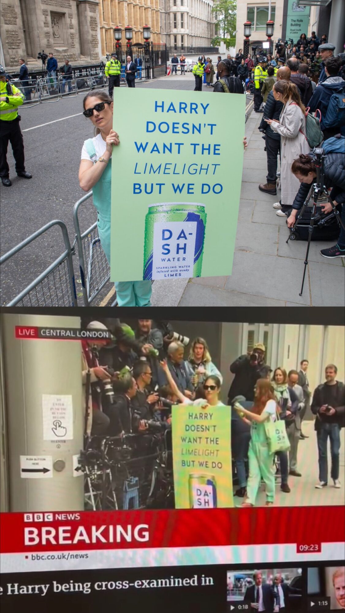 Image of DASH Water using Prince Harry's court case to promote brand